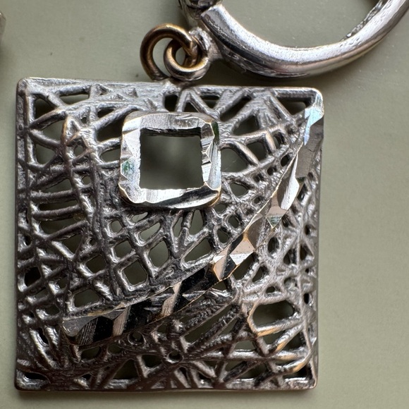 💯Solid 18K White Gold Square shape Set - Picture 6 of 9